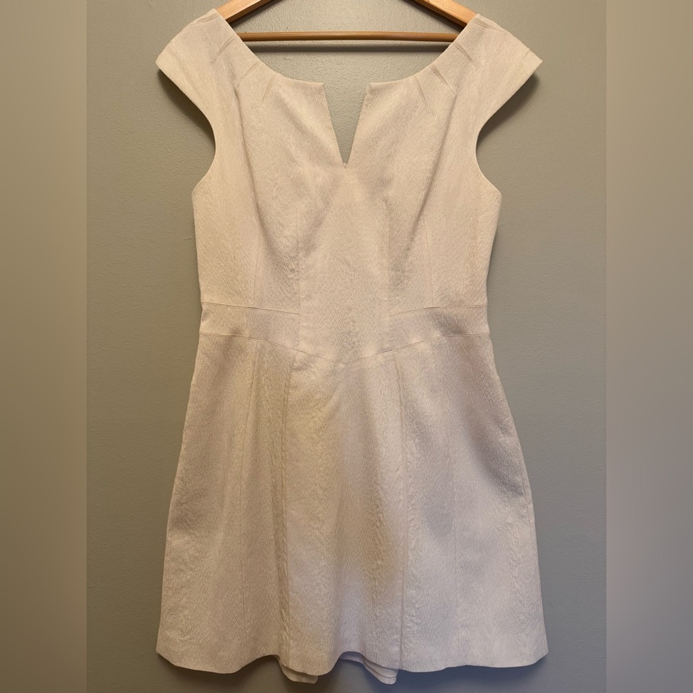 Zac Posen Cream A-line Mini Dress with Flutter Sleeves